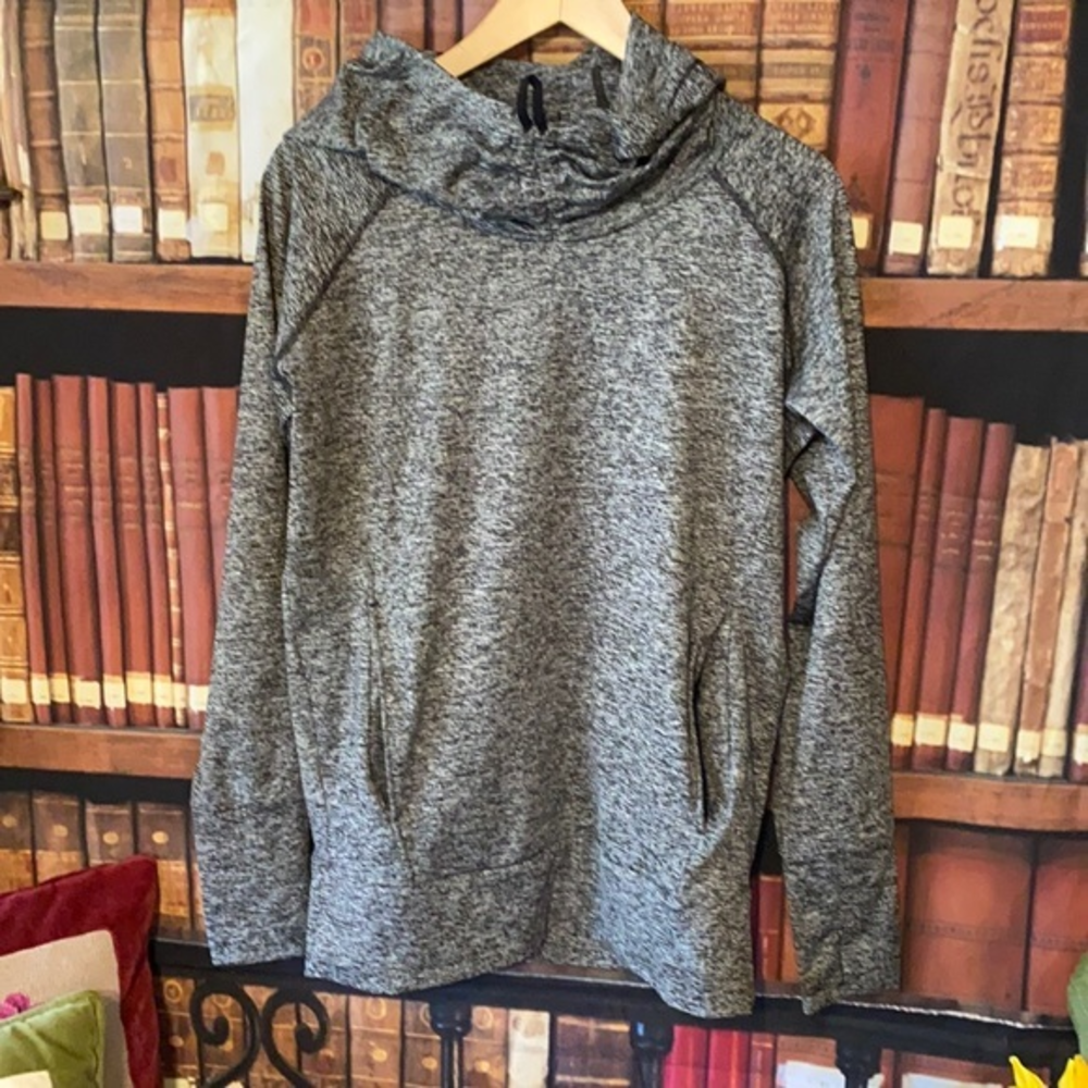 Columbia Space Dye Hoodie Women’s Small Gray Cowl Neck Thumbhole Pullover